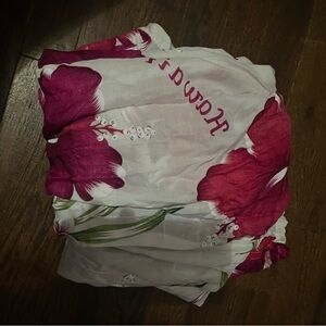Floral Pink and White Hawaiian Skirt